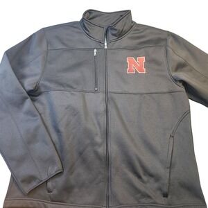 Nebraska Cornhuskers Jacket Mens XL Black NCAA Football Gen2 Full Zip Fleece